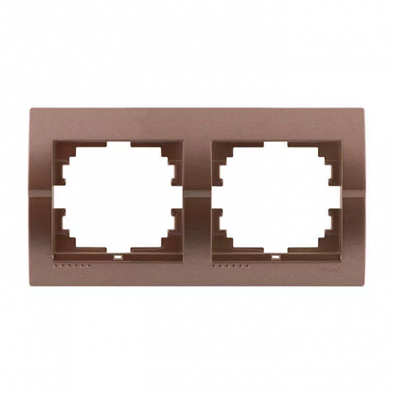 Фотография товара 'Lezard 702-3100-147 DERIY Рамка 2-ая горизонтальная светло-коричневая металлик'