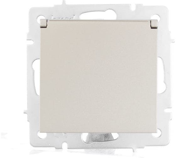 Фотография товара 'Lezard VESNA Розетка с заземлением с крышкой ПБТ, 742-3788-123B'
