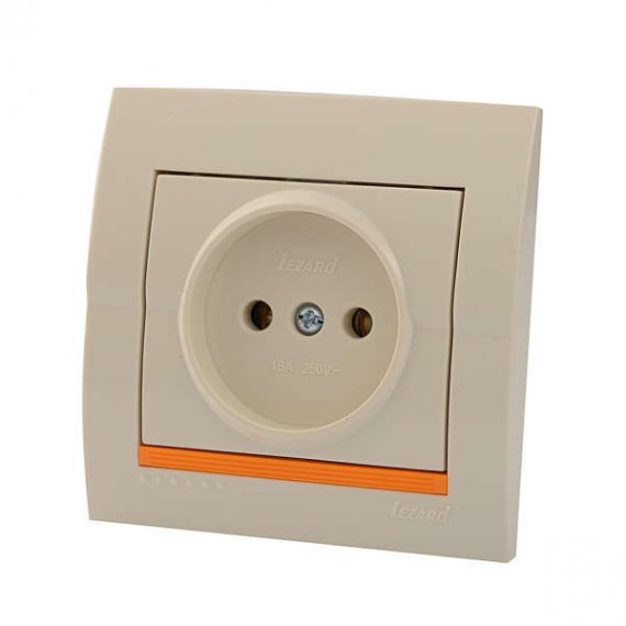 Фотография товара 'Lezard DERIY Розетка без заземления, 702-0303-121B'