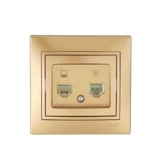 Фотография товара 'Lezard MIRA Розетка компьютер+телефон, 701-1313-143'