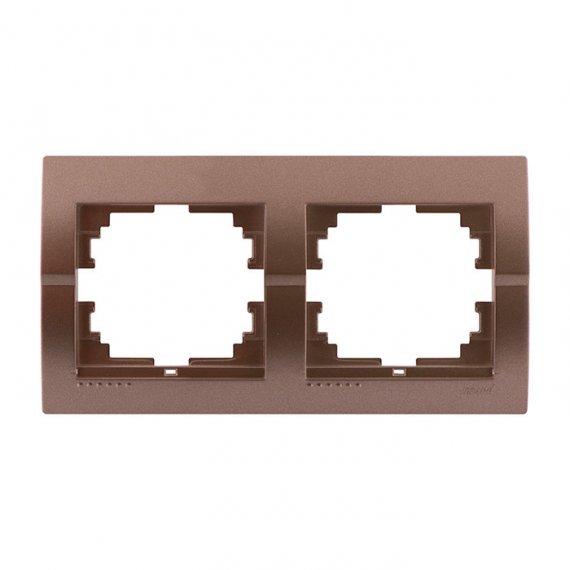 Фотография товара 'Lezard 702-3200-147 DERIY Рамка 2-ая горизонтальная коричневая металлик'