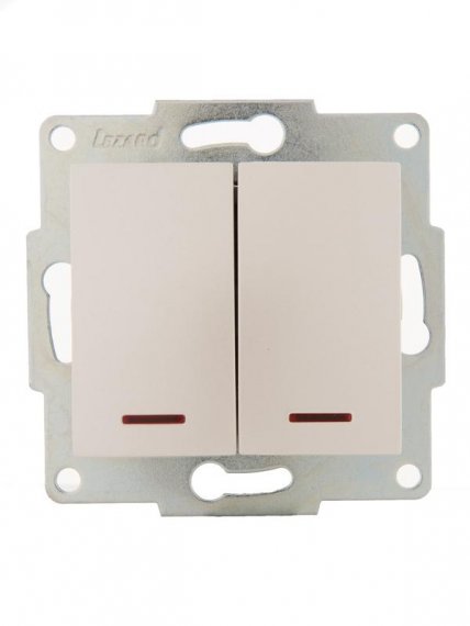 Фотография товара 'Lezard KARINA Выключатель двойной с подсветкой, 707-3088-112'