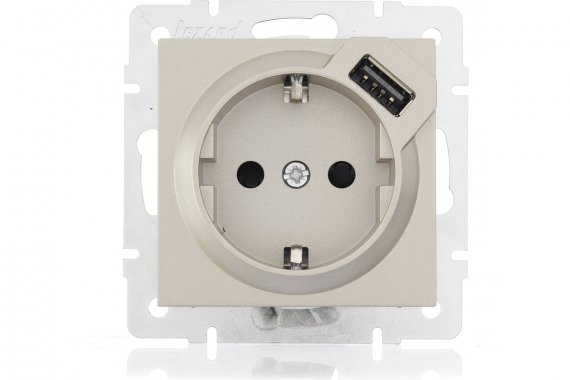 Фотография товара 'Lezard 742-3788-181 VESNA Розетка с/з + USB разъём'