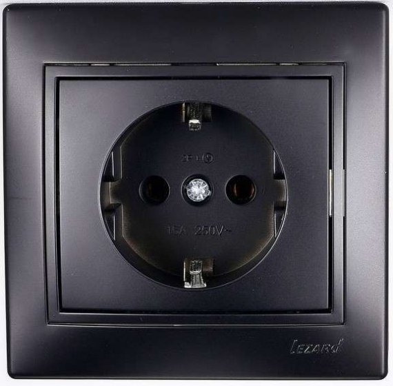 Фотография товара 'Lezard MIRA Розетка с заземлением керамика, 701-4242-122'