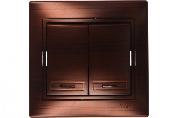 Фотография товара 'Lezard 701-0404-112 MIRA Выключатель двойной с подсветкой маун'