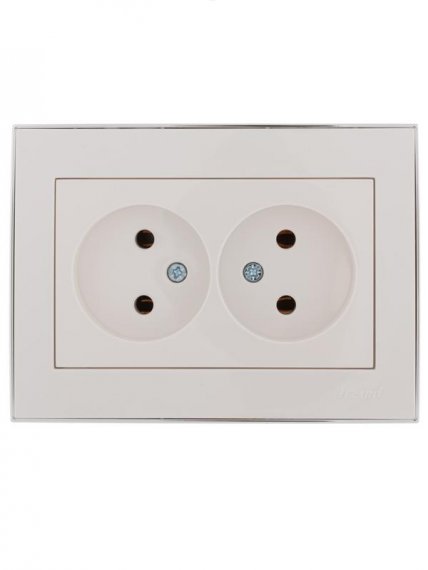 Фотография товара 'Lezard RAIN Розетка двойная без заземления керамика, 703-0225-128'