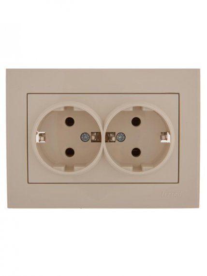 Фотография товара 'Lezard RAIN Розетка двойная с заземлением керамика, 703-0303-127'