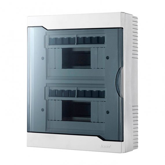 Фотография товара 'Lezard 730-2000-016 NEW Бокс с прозрачной крышкой ЩРН-П-16 для наружной уст.16-х модульных устройств'