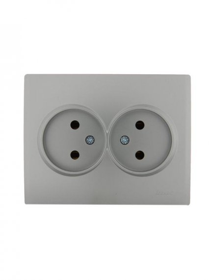 Фотография товара 'Lezard KARINA Розетка двойная без заземления керамика, 707-4300-128'