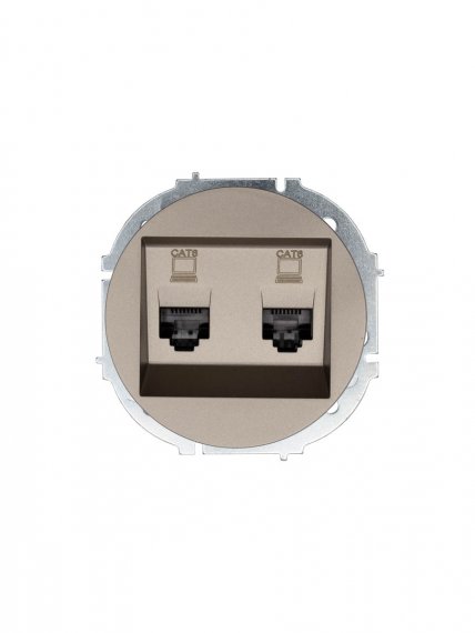 Фотография товара 'Lezard 743-3788-142 OSEN Розетка компьютерная двойная титан с модулем Cat 6'