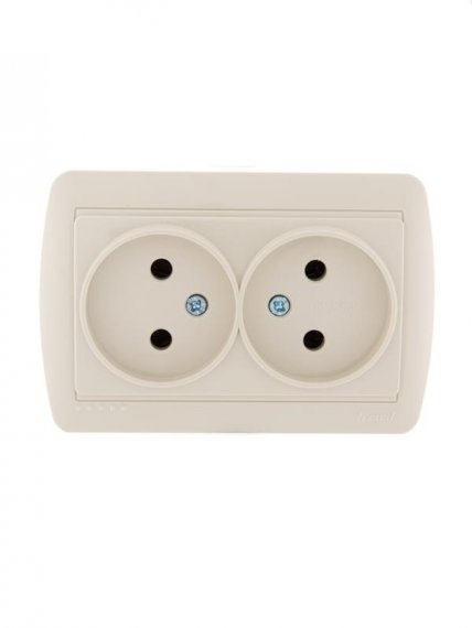 Фотография товара 'Lezard DEMET Розетка двойная без заземления закрытый корпус, 711-0300-128'