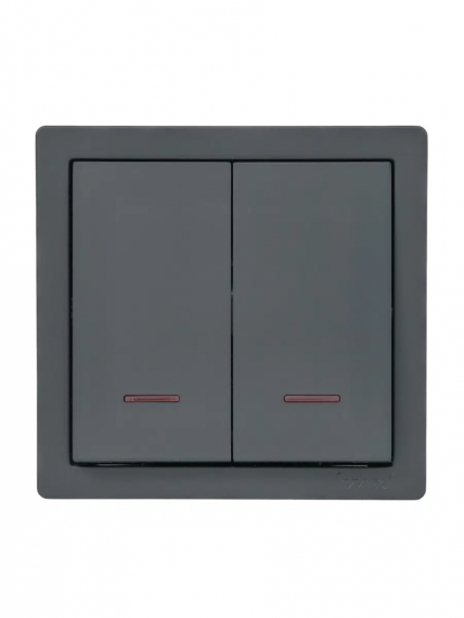 Фотография товара 'Lezard 752-3400-112 LETO Выключатель двойной с подсветкой'