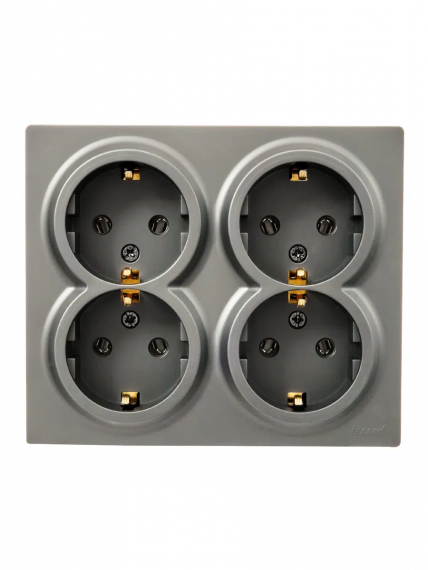 Фотография товара 'Lezard 752-3500-127BDP LETO Розетка четверная с/з закрытый корпус ПБТ'