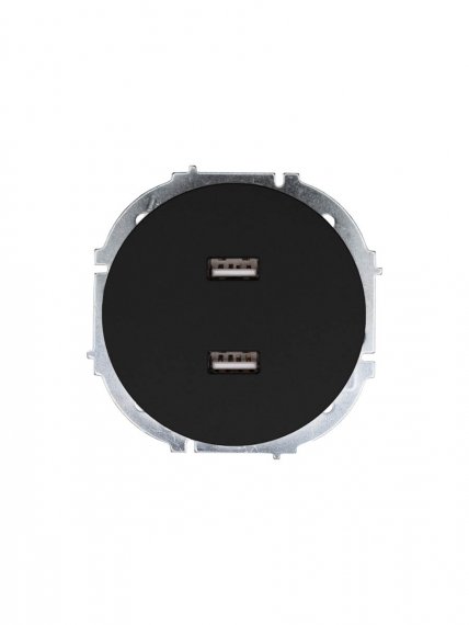 Фотография товара 'Lezard 743-4288-192 OSEN Розетка 2-ая USB разъем чёрный бархат'