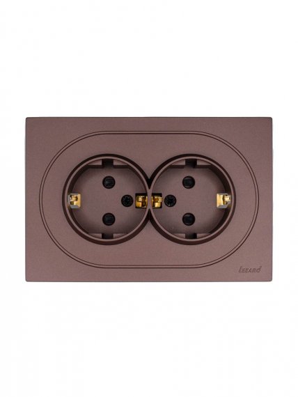 Фотография товара 'Lezard 743-7300-127BPCH OSEN Розетка двойная с защитой от детей ПБТ'