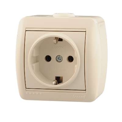 Фотография товара 'Lezard NATA Розетка с заземлением керамика, 710-0300-122'