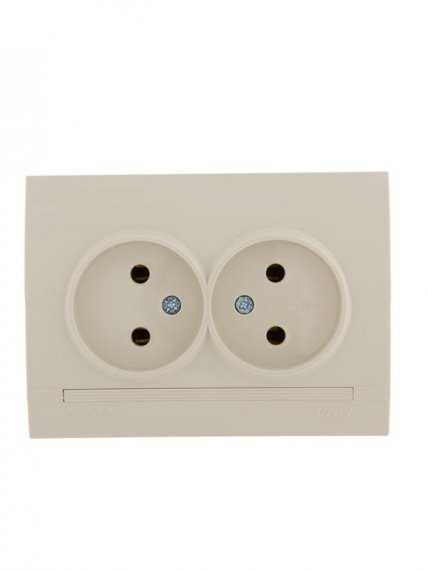 Фотография товара 'Lezard DERIY Розетка двойная без заземления, 702-0303-128'