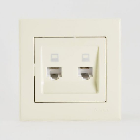 Фотография товара 'Lezard RAIN Розетка компьютерная двойная, 703-0303-141'