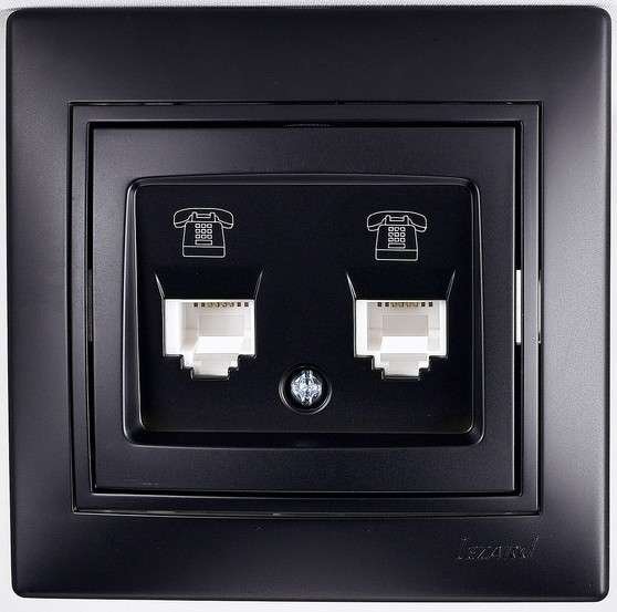 Фотография товара 'Lezard MIRA Розетка телефонная двойная евро, 701-4242-138'