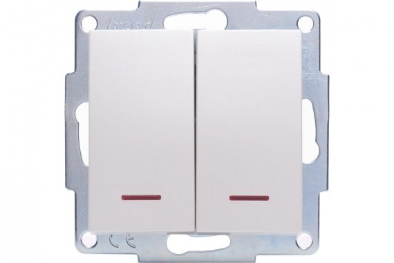 Фотография товара 'Lezard 742-3088-112 VESNA Выключатель двойной с подсветкой'