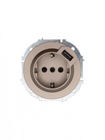 Фотография товара 'Lezard 743-3788-181 OSEN Розетка с/з + USB разъем титан'