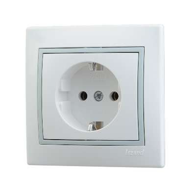 Фотография товара 'Lezard MIRA Розетка с заземлением керамика, 701-0215-122'