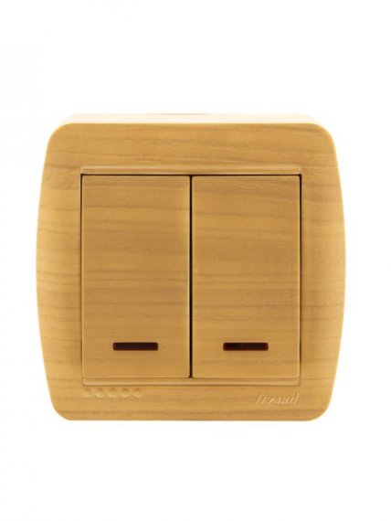 Фотография товара 'Lezard DEMET Выключатель двойной с подсветкой, 711-4700-112'