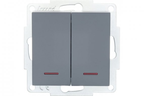 Фотография товара 'Lezard 742-3488-112 VESNA Выключатель двойной с подсветкой'