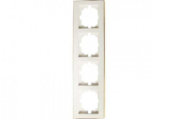 Фотография товара 'Lezard 703-0326-154 RAIN Рамка 4-ая верт. с вст. цв. бежевый + золото'