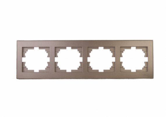 Фотография товара 'Lezard 703-3126-154 RAIN Рамка 4-ая верт. с вст. цв. бронза матовый + золото'