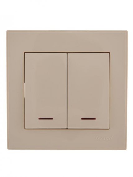 Фотография товара 'Lezard RAIN Выключатель двойной с подсветкой, 703-0303-112'