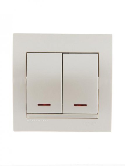Фотография товара 'Lezard DERIY Выключатель двойной с подсветкой, 702-3030-112'