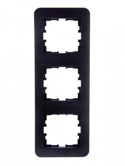 Фотография товара 'Lezard 703-4141-153 RAIN Рамка 3-ая верт. с вст. цв. черный графит матовый'