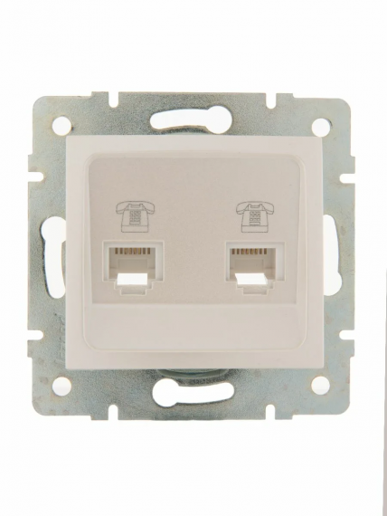 Фотография товара 'Lezard 742-0388-138 VESNA Розетка телефонная двойная евро'