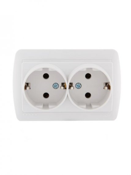 Фотография товара 'Lezard DEMET Розетка двойная с заземлением закрытый корпус , 711-0200-127'