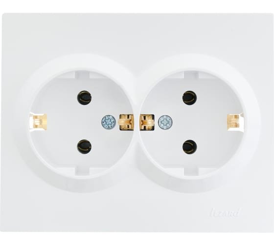 Фотография товара 'Lezard VESNA Розетка двойная с заземлением ПБТ, 742-0200-127B'