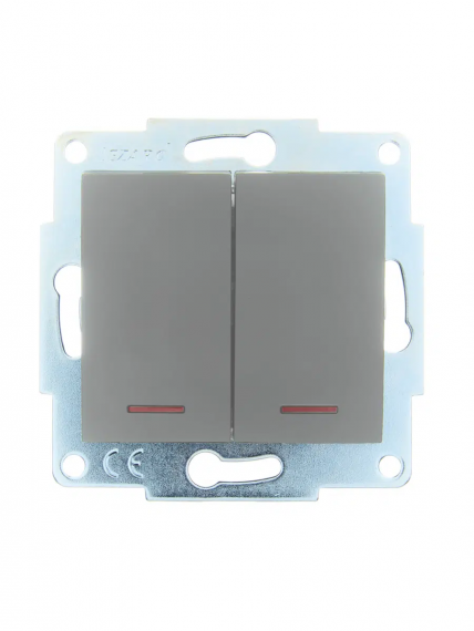 Фотография товара 'Lezard 7081-3535-112 ASTI Выключатель двойной с подсветкой'