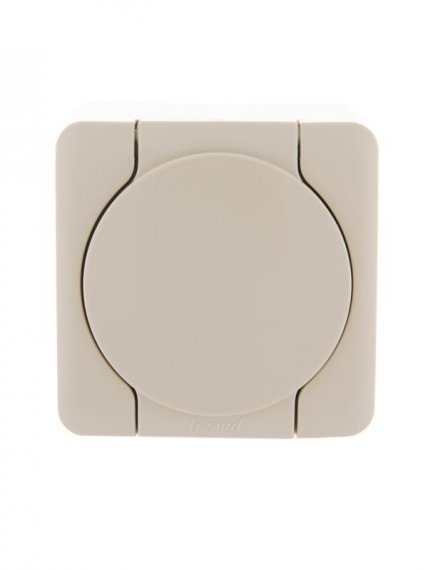 Фотография товара 'Lezard VIOLA Розетка с заземлением с крышкой керамика, 751-0300-123'