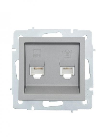 Фотография товара 'Lezard VESNA Розетка компьютер+телефон, 742-3588-143'