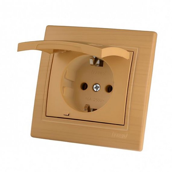 Фотография товара 'Lezard MIRA Розетка с заземлением с крышкой керамика, 701-4747-123'