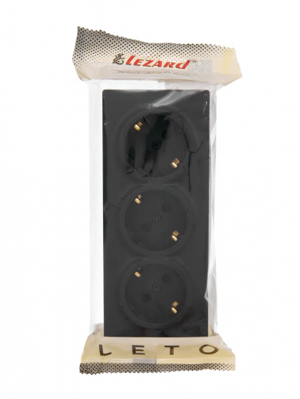 Фотография товара 'Lezard 752-4200-127BUP LETO Розетка тройная с/з закрытый корпус ПБТ'