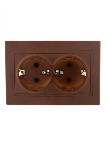 Фотография товара 'Lezard MIRA Розетка двойная с заземлением керамика, 701-0801-127'