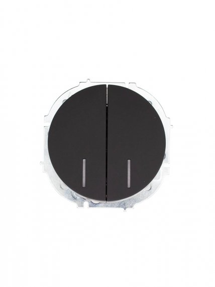 Фотография товара 'Lezard 743-4288-112 OSEN Выключатель двойной с подсветкой чёрный бархат'