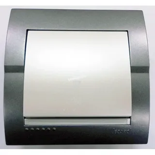 Фотография товара 'Lezard 702-2930-103 DERIY Кнопка звонка темно-серая и жемчужно-белая металлик'