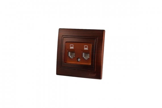 Фотография товара 'Lezard 701-0404-141 MIRA Розетка компьютерная двойная маун'