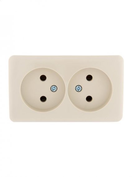 Фотография товара 'Lezard VIOLA Розетка двойная без заземления закрытый корпус керамика, 751-0300-128'