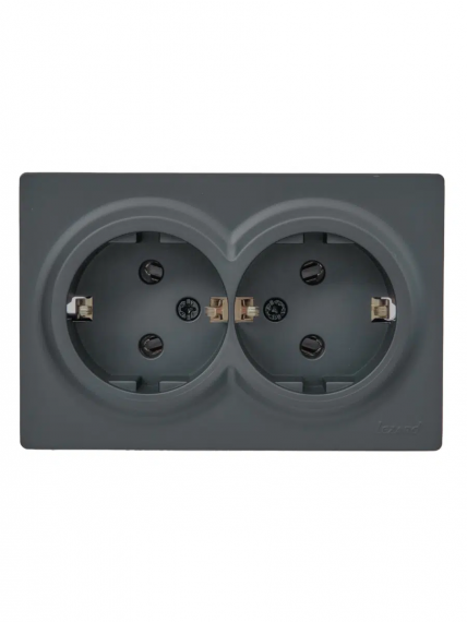 Фотография товара 'Lezard 752-3400-127B LETO Розетка двойная с/з закрытый корпус ПБТ'