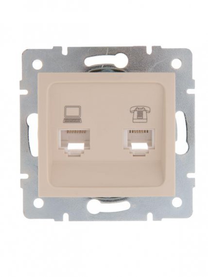 Фотография товара 'Lezard KARINA Розетка компьютер+телефон, 707-0388-143'