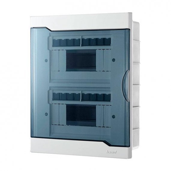 Фотография товара 'Lezard Бокс с прозрачной крышкой ЩРВ-П-16 для внутренней установки 16-х модульных устройств, 730-1000-016'