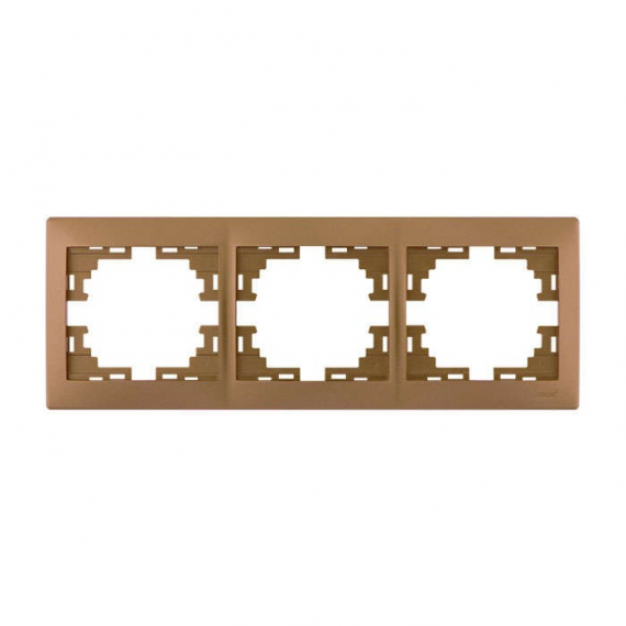 Фотография товара 'Lezard 703-3126-148 RAIN Рамка 3-ая гориз. с вст. цв. бронза матовый + золото'